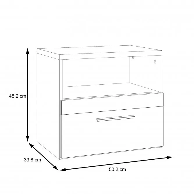 Szafka nocna z szufladą i półką DALATE dąb katania - DQLK011-M301