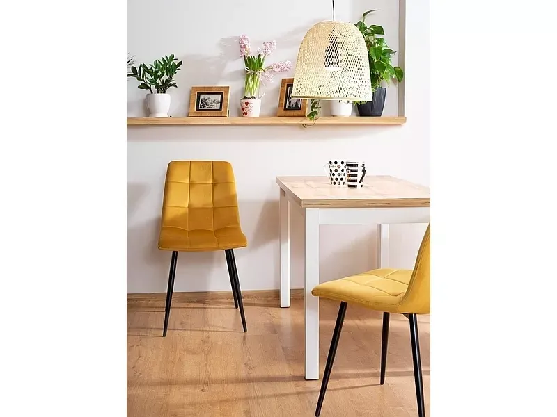 Stół jadalniany ADAM 68x120 dąb lancelot/biały - ADAMDLB120