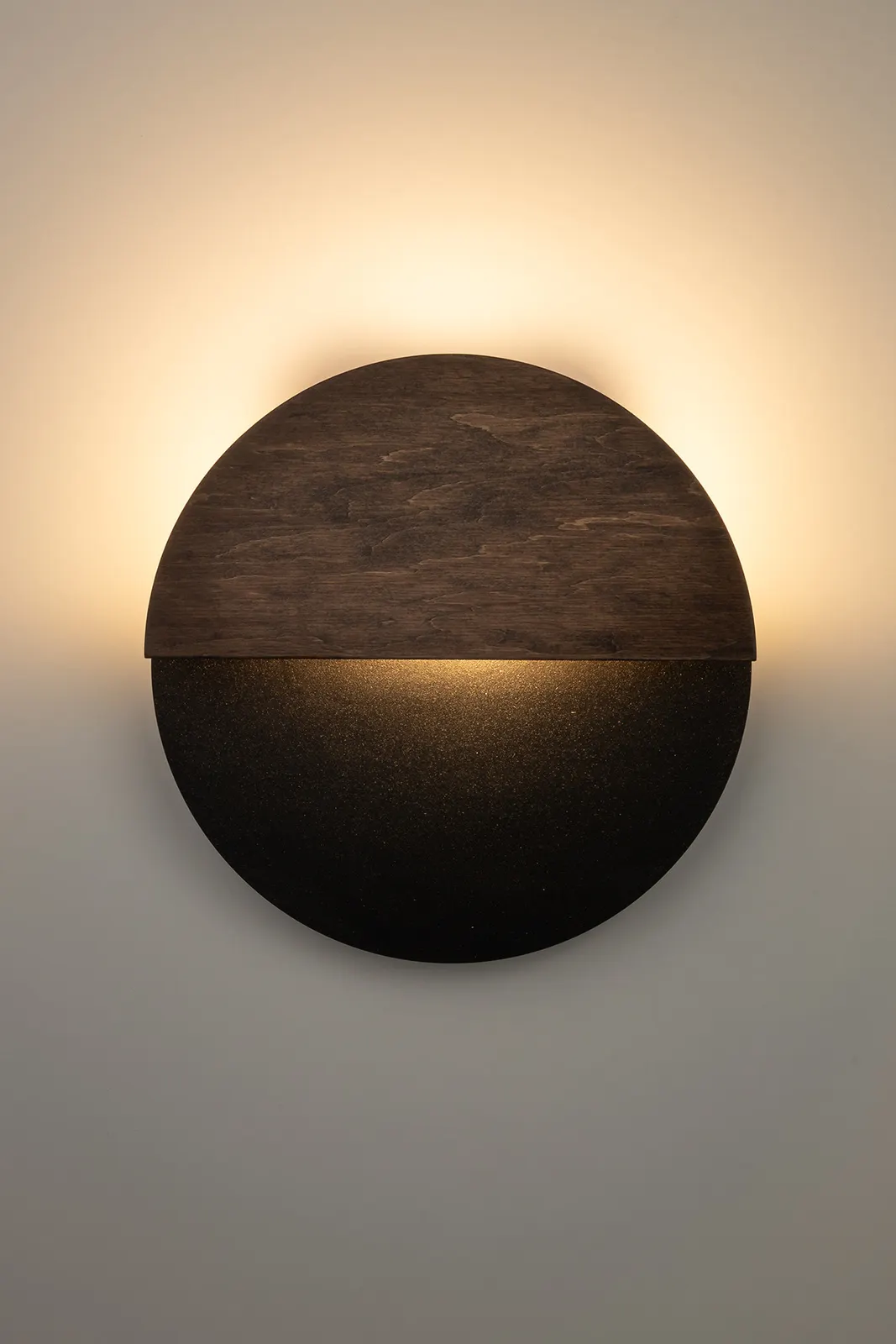 Kinkiet okrągły LUNA S czarny/venge - SI_40860