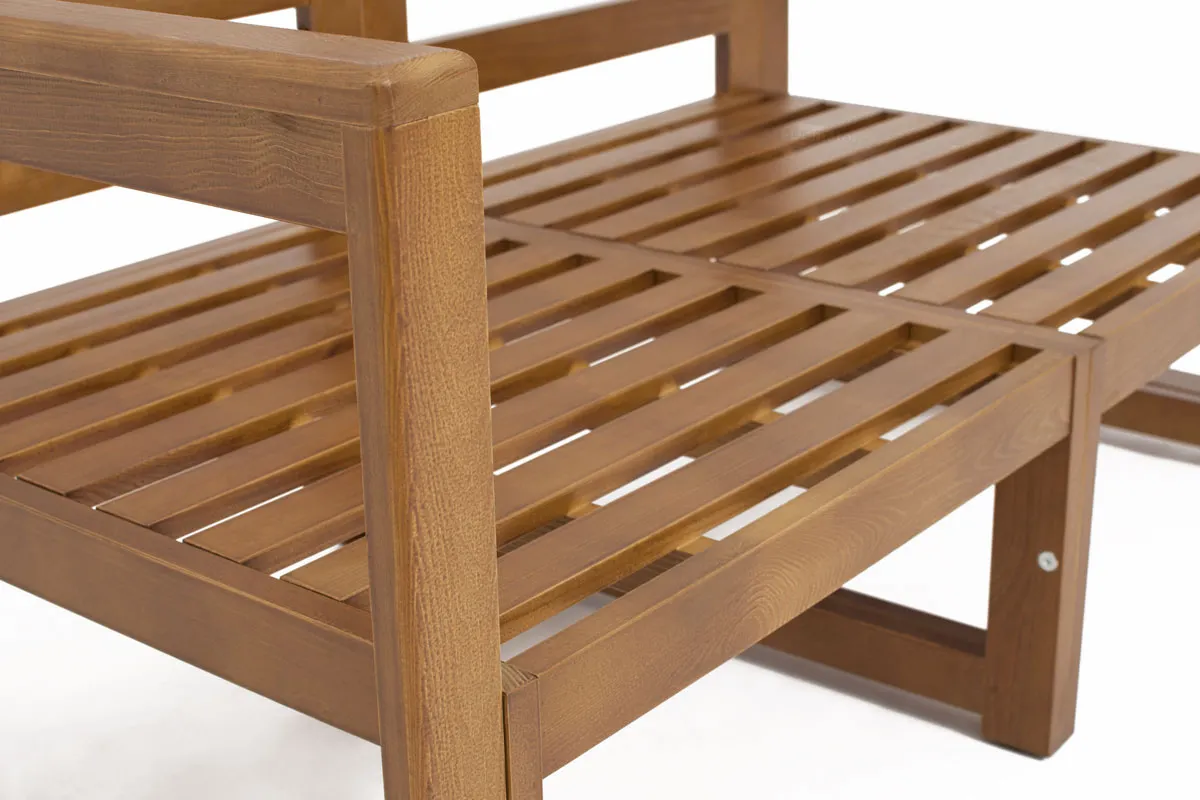 Sofa ogrodowa 2-os. MALTA drewniana szara/brązowa - FE5906948116504