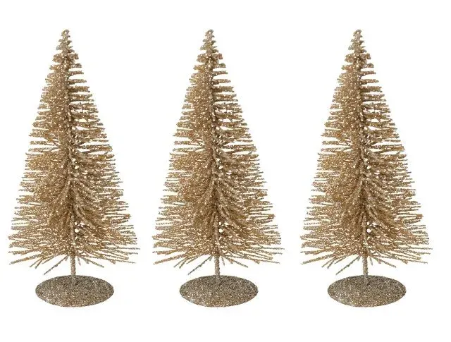 Komplet 3 choinek małych złotych Komplet 3 choinek małych złotych