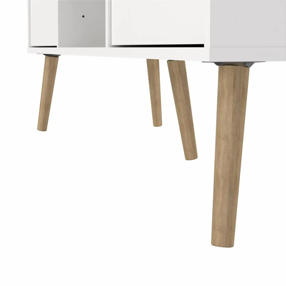 image stół, meble, drewniane nogi, biała szafka, nowoczesny design