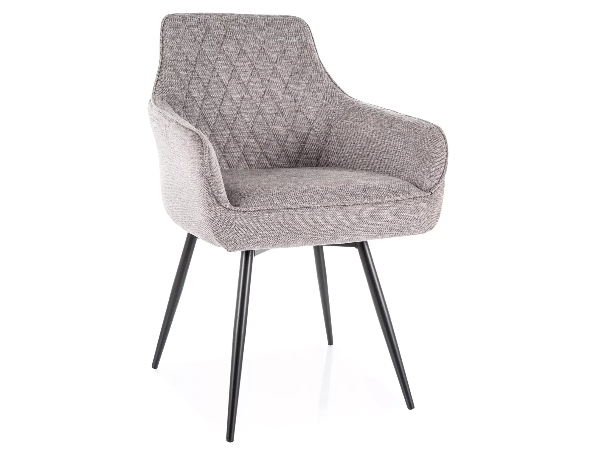 Krzesło tapicerowane MARLO BREGO szare na czarnych nogach