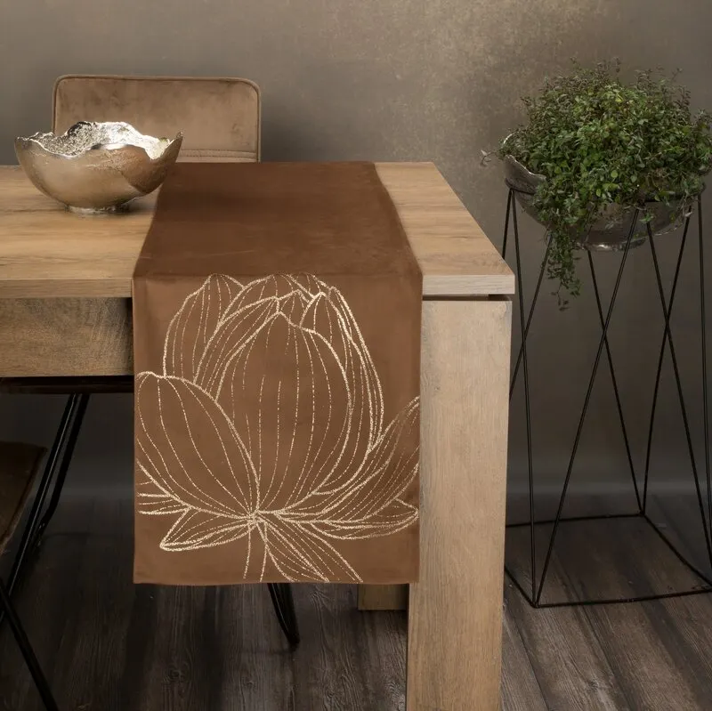 OBRUS BLINK 12 35 X 220 CM BRĄZOWY