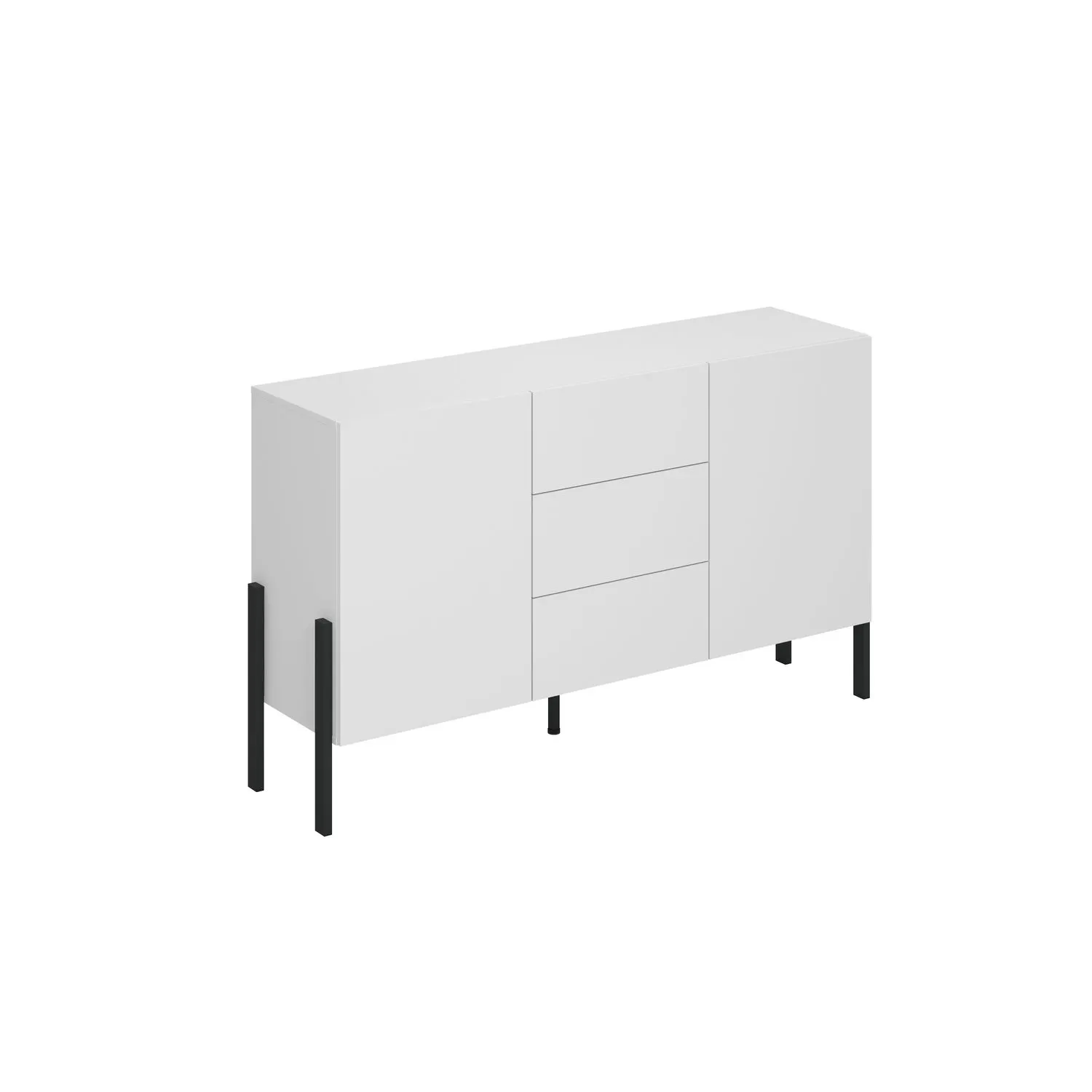 Komoda 2-drzwiowa z 3 szufladami JUKON 154 cm biały mat