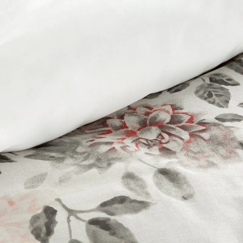 Komplet pościeli satynowej NIKA 43 140 X 200 cm Biały, Jasnoszary - EU_451798