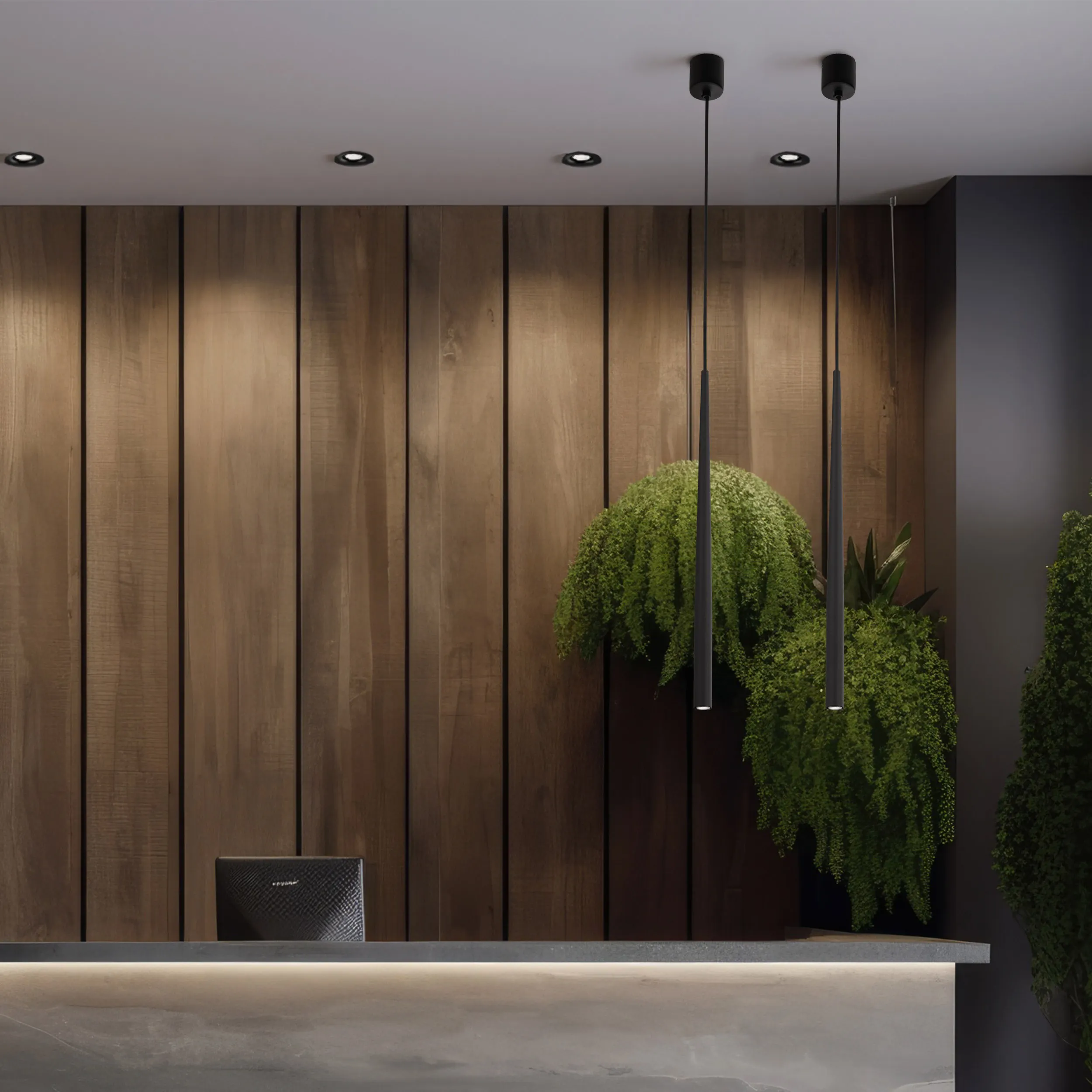 Lampa wisząca PIANO czarna smukła 139x5cm - TK_10112