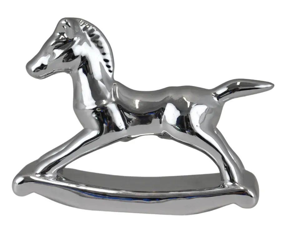 Koń na biegunach ŚREDNI 3824 srebrny