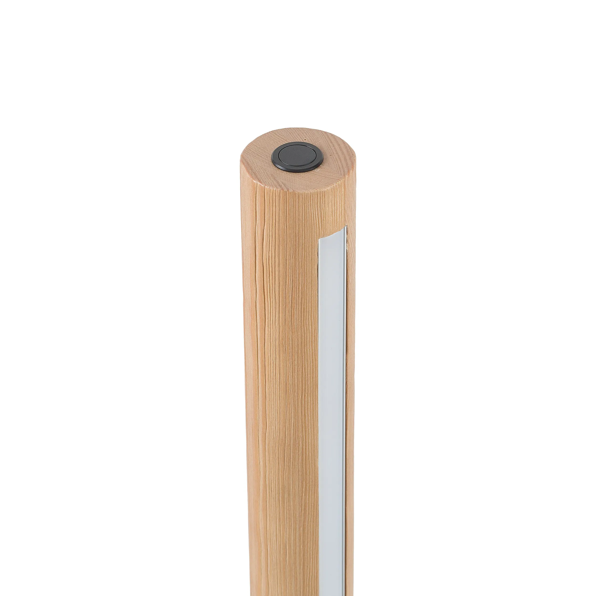 Lampa podłogowa ROLLO LED 15W jasne sosnowe drewno na czarnej okrągłej podstawie 140x30cm - TK_1409