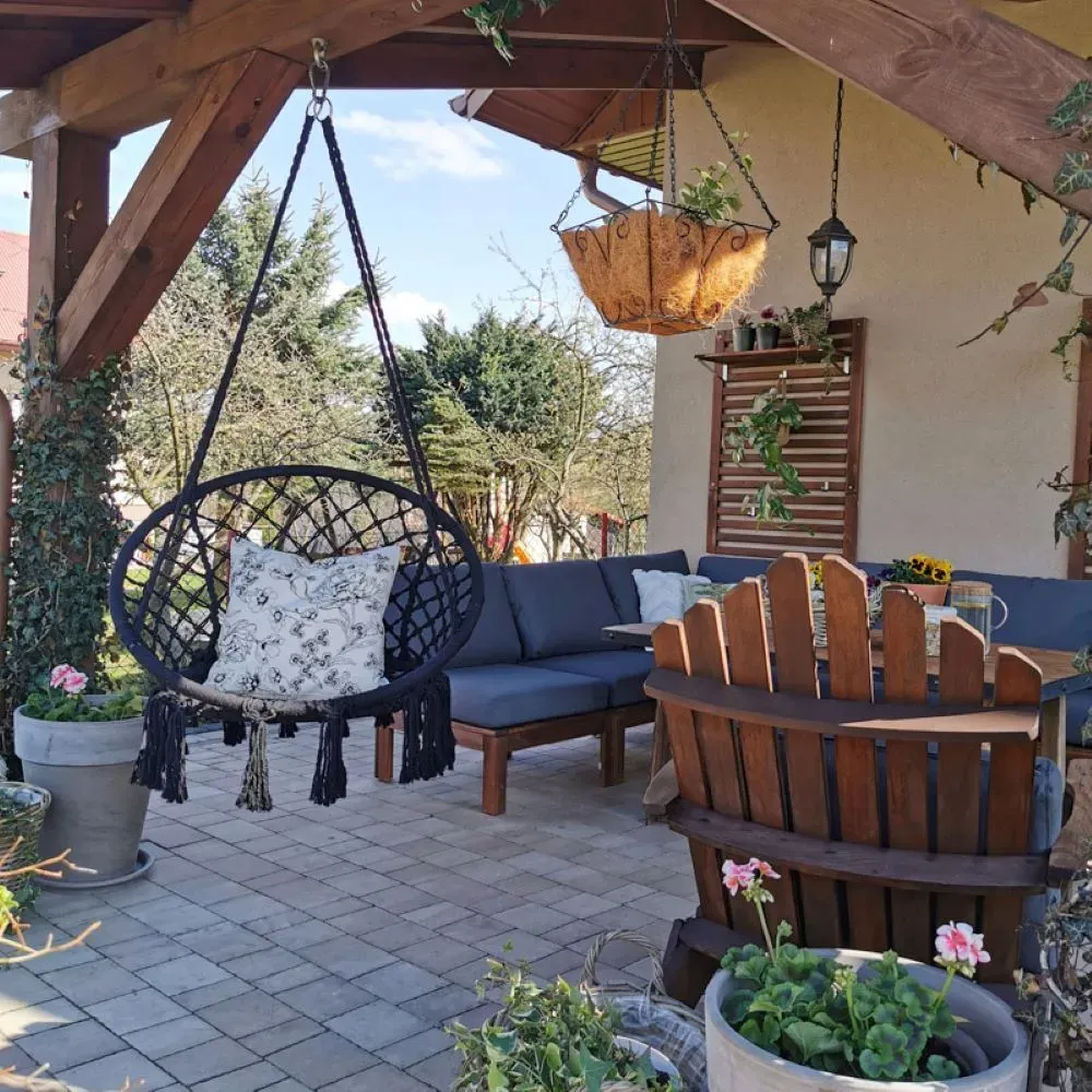 Fotel hamakowy BRASIL HOOP FI 60 cm czarny - MI_5902659146885