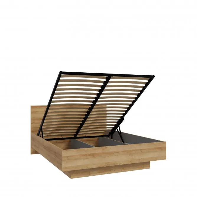 Łóżko 160x200 LENYBELARDO ze stelażem i pojemnikiem dąb riviera - LNBL4162-D85