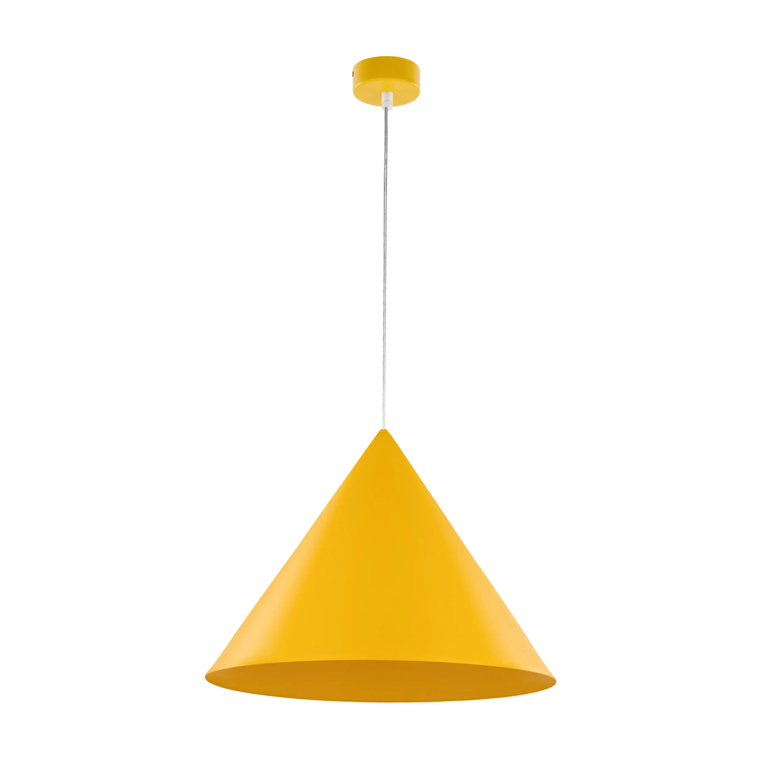 Lampa wisząca CONO żółta na przeźroczystym przewodzie 180x46cm