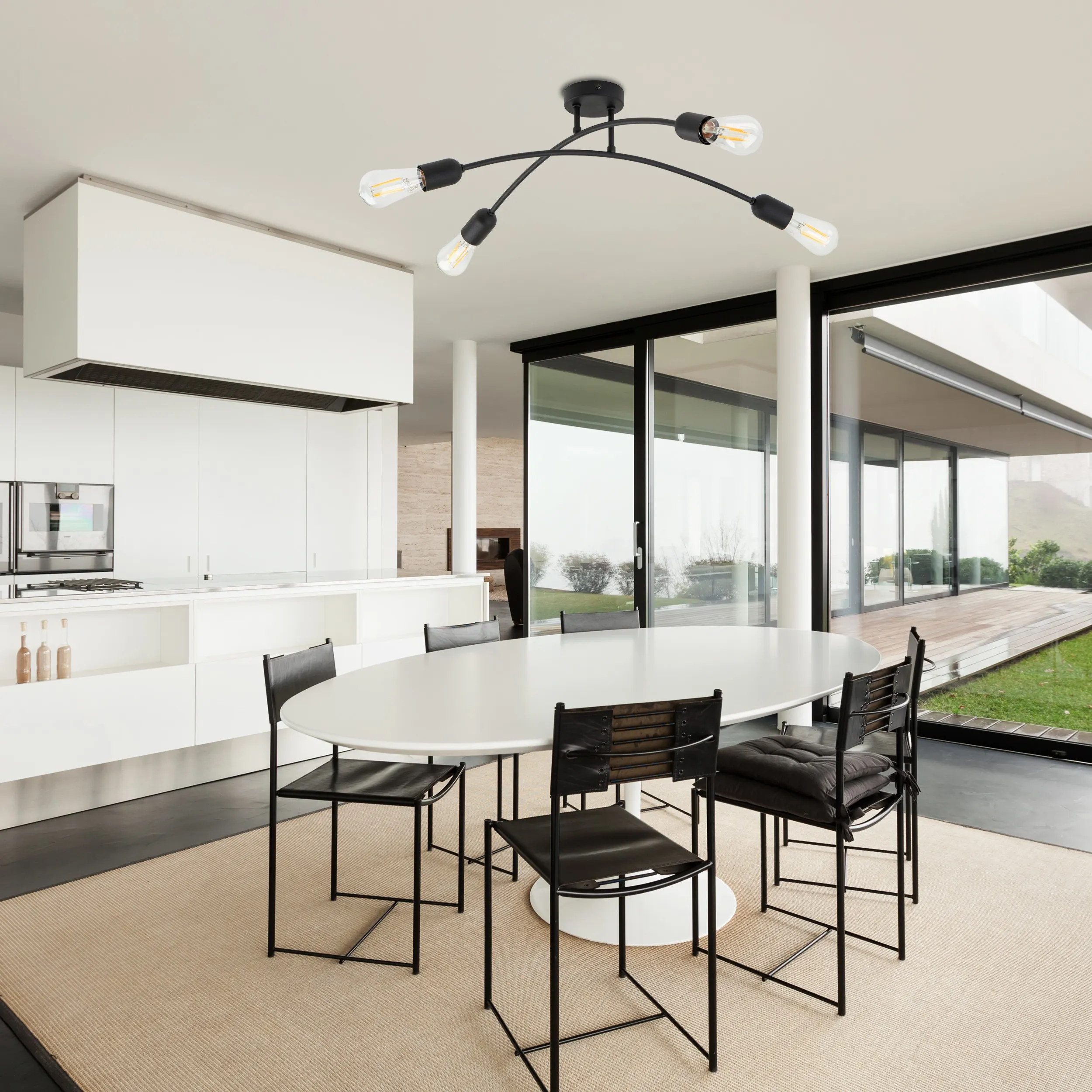 Lampa sufitowa HELIX czarna metalowa 62x20cm - TK_4687