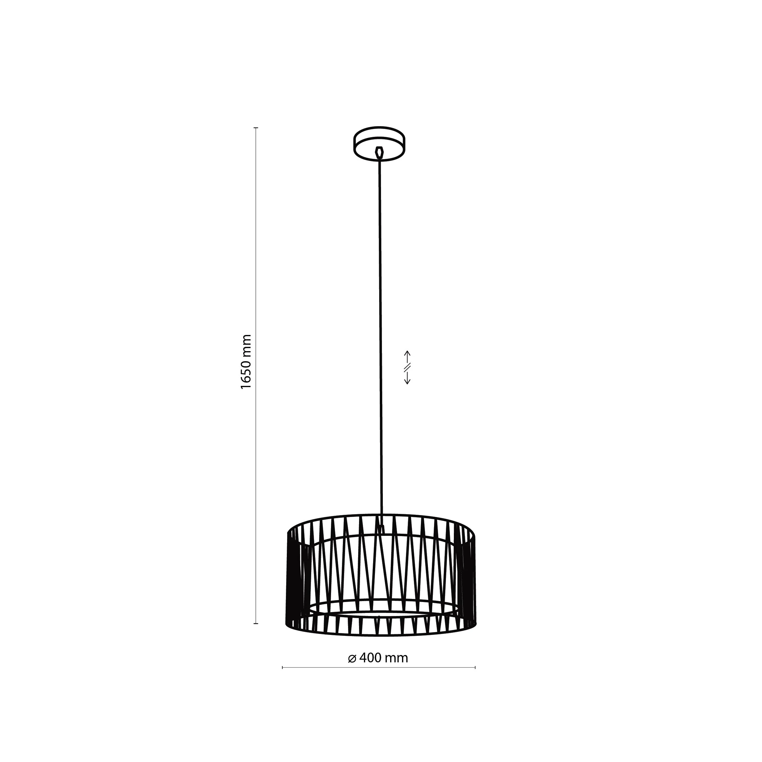 Lampa wisząca HARMONY czarna 165x40cm - TK_1654