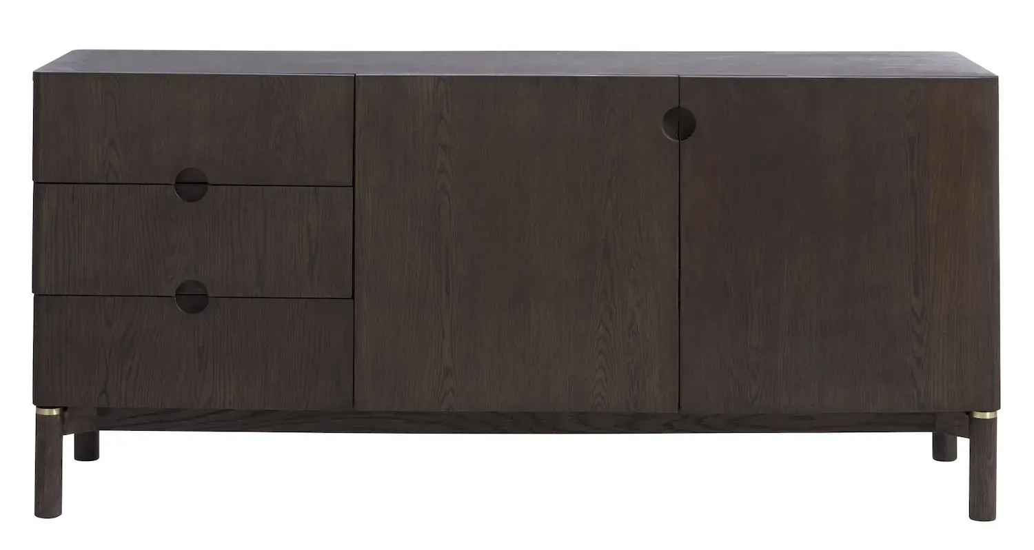 Komoda ARUN 2-drzwiowa z 3 szufladami - ciemny dąb - UN_50184710