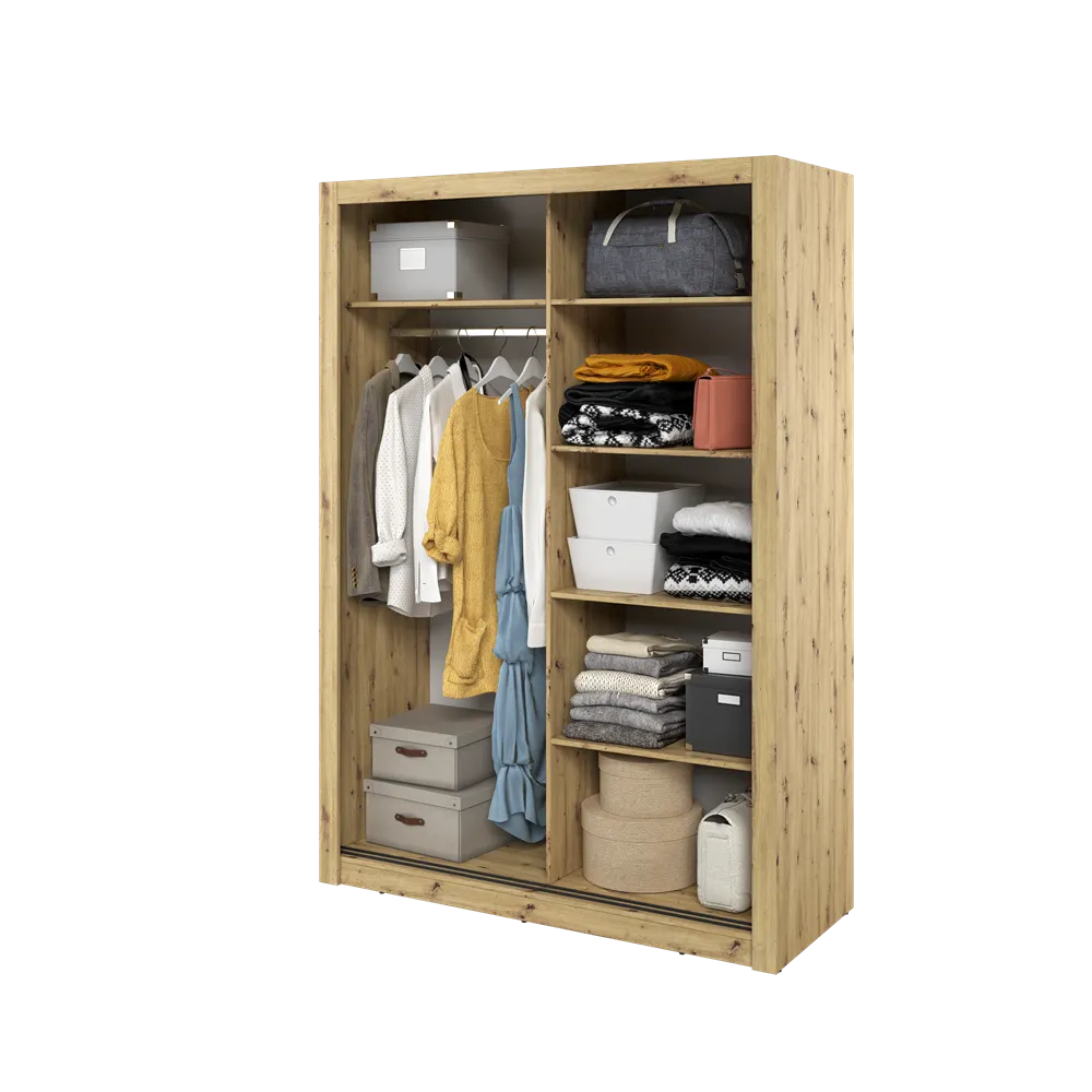 Szafa dwudrzwiowa z lustrem ARTI AR-18 150cm - dąb artisan - AR18DA