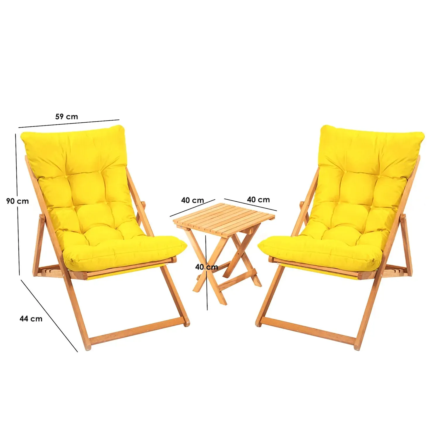 Zestaw ogrodowy (3 elementy) MYD1134 żółty naturalny - ASI_644MYD1134
