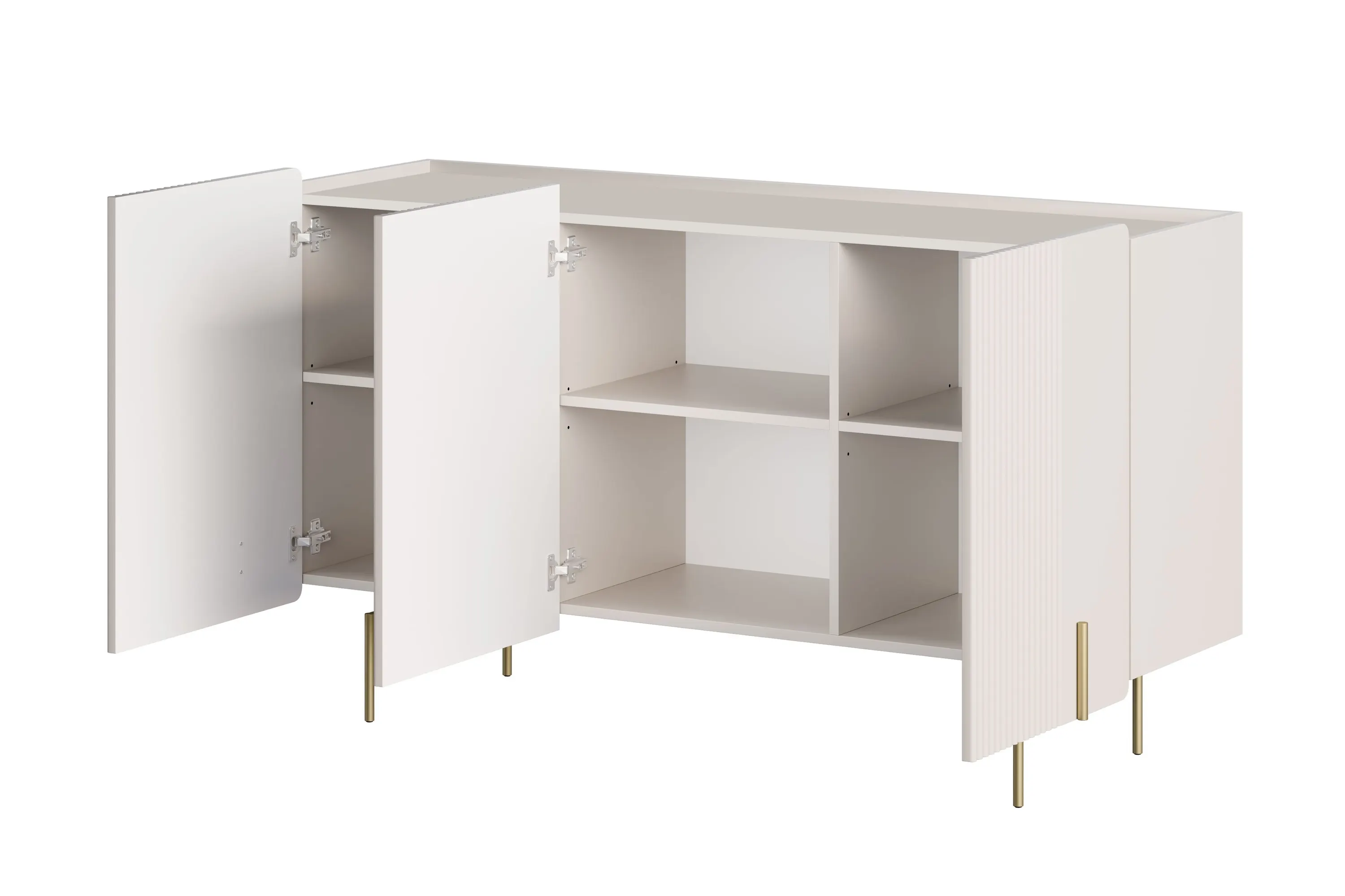 Komoda 3-drzwiowa MALMI 150cm - kaszmirowa złote nogi - B_167024