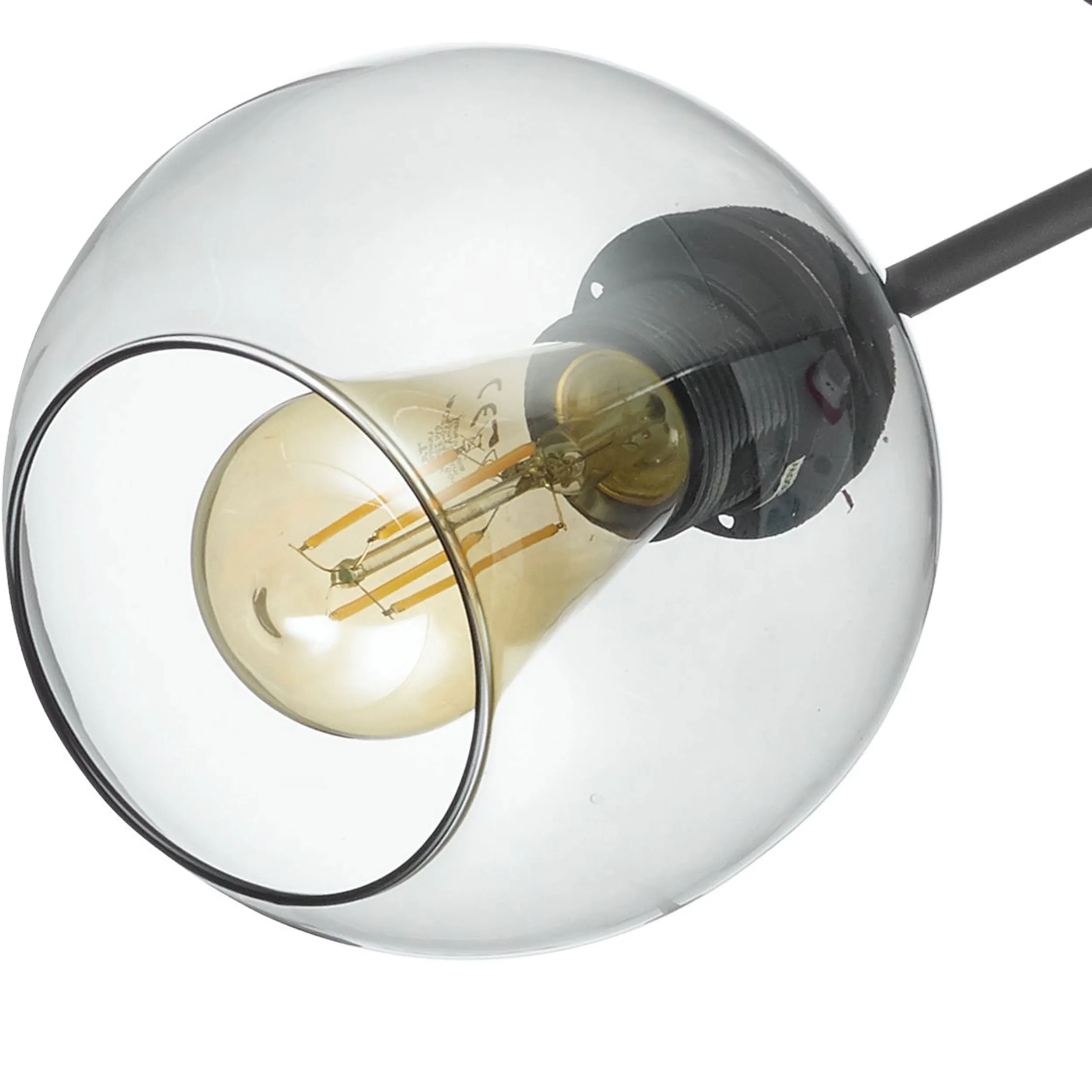 Lampa sufitowa FAIRY czarna z szarymi szklanymi okrągłymi kloszami 65x54x35cm - TK_4372