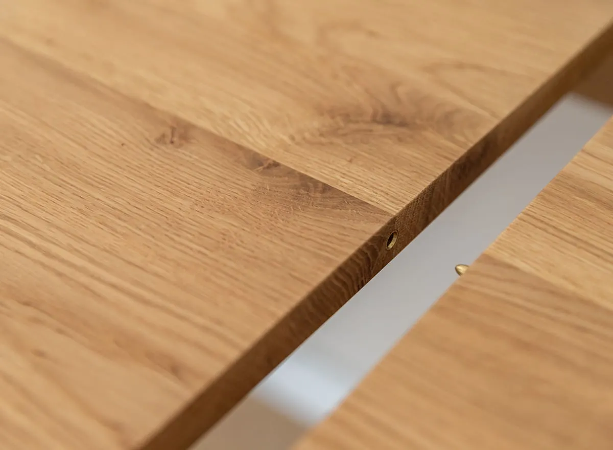 Stół dębowy ORBETELLO rozkładany 80x120(165) cm - dąb olejowany, czarny - KULSR120_45C