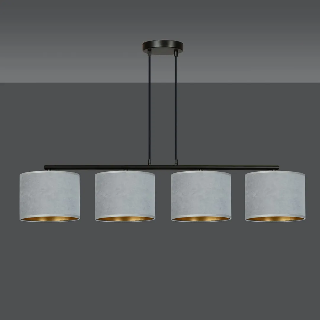 Lampa wisząca HILDE 4 czarny szary — zdjęcie 3