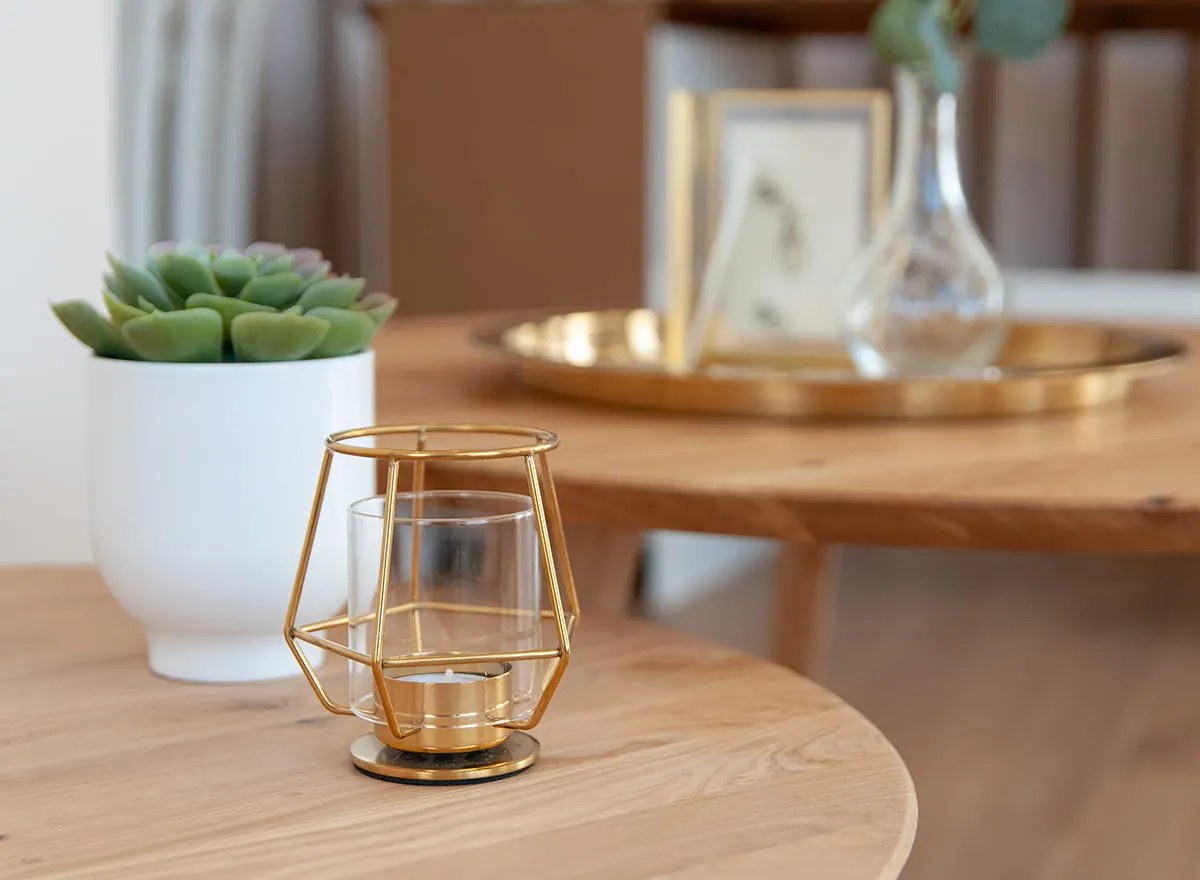 Stolik kawowy dębowy okrągły 90 cm Orbetello - dąb olejowany - 3SORB57