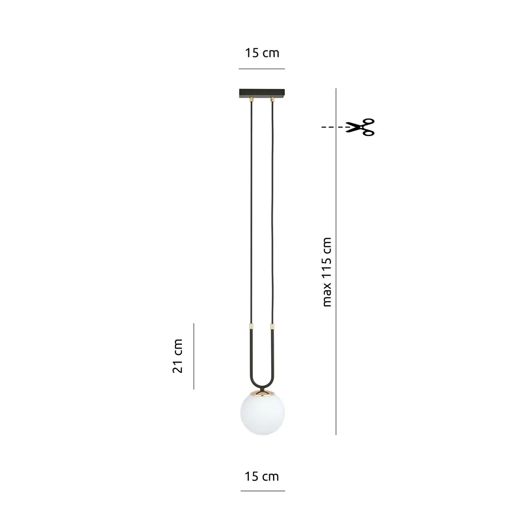 Lampa wisząca GLAM 1 czarny biały — zdjęcie 6