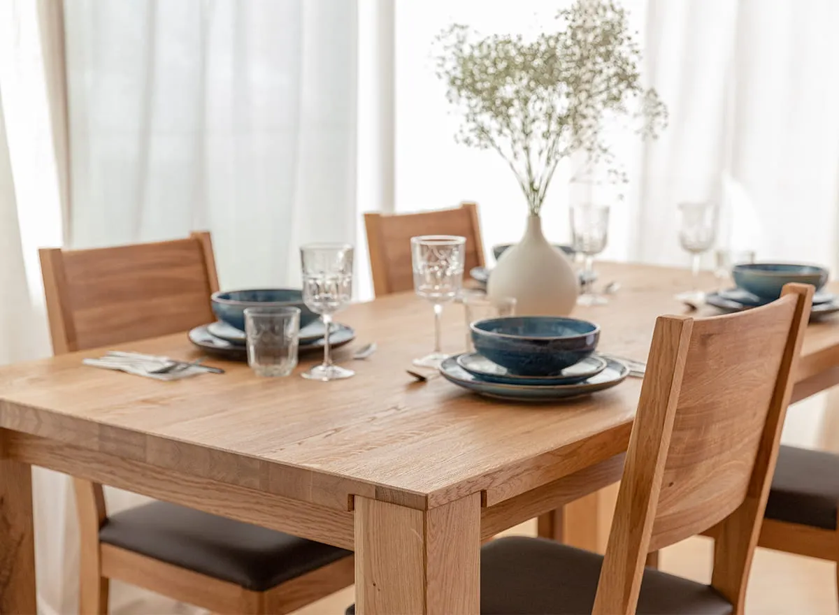 Stół dębowy GAIA 100x200, blat 4cm - dąb olejowany - GAIA100X200