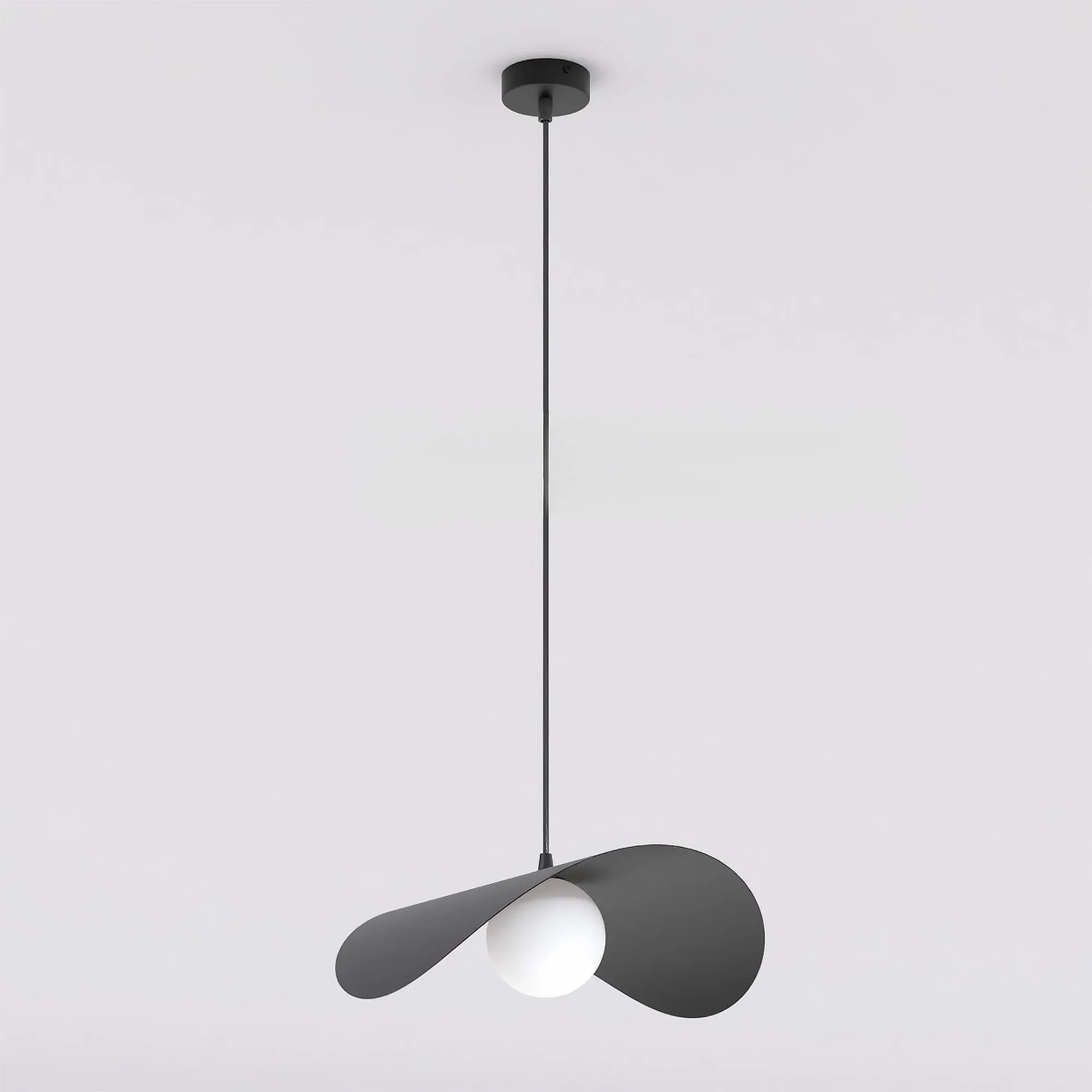 Lampa wisząca RITUAL 1L falisty klosz czarna