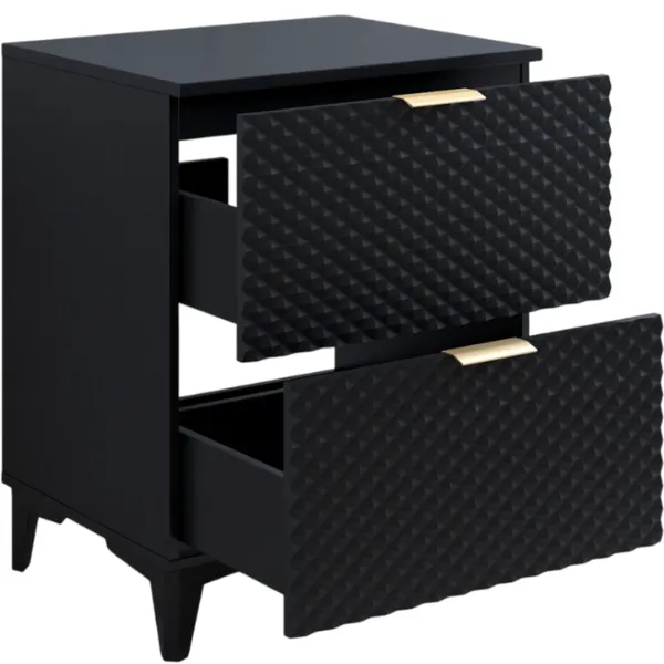 Szafka pod umywalkę LAURA wisząca z 2 szufladami 60 cm - czarna - 30W3NM47