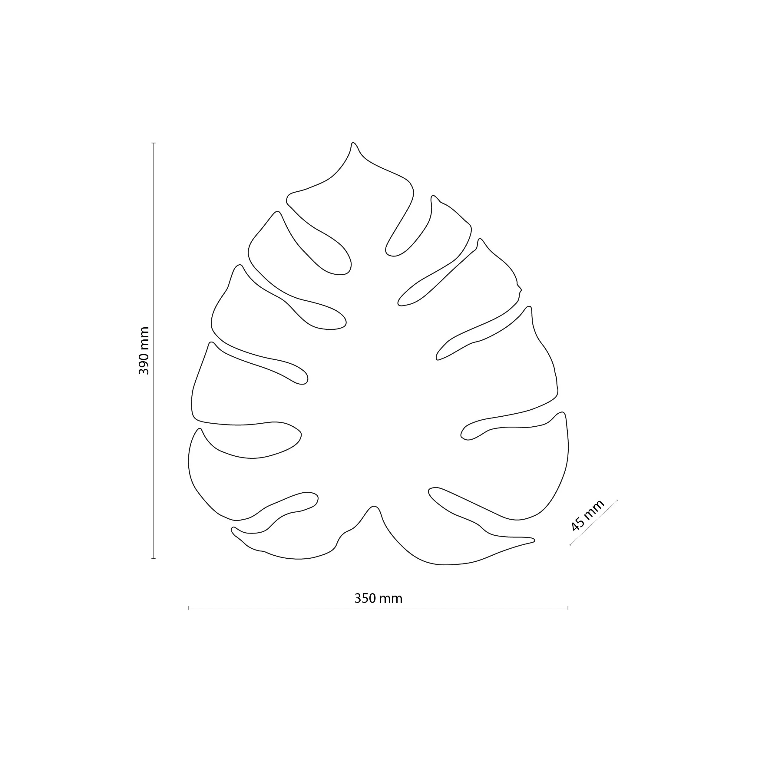 Kinkiet MONSTERA złoty w kształcie liścia 39x35x4cm - TK_4665
