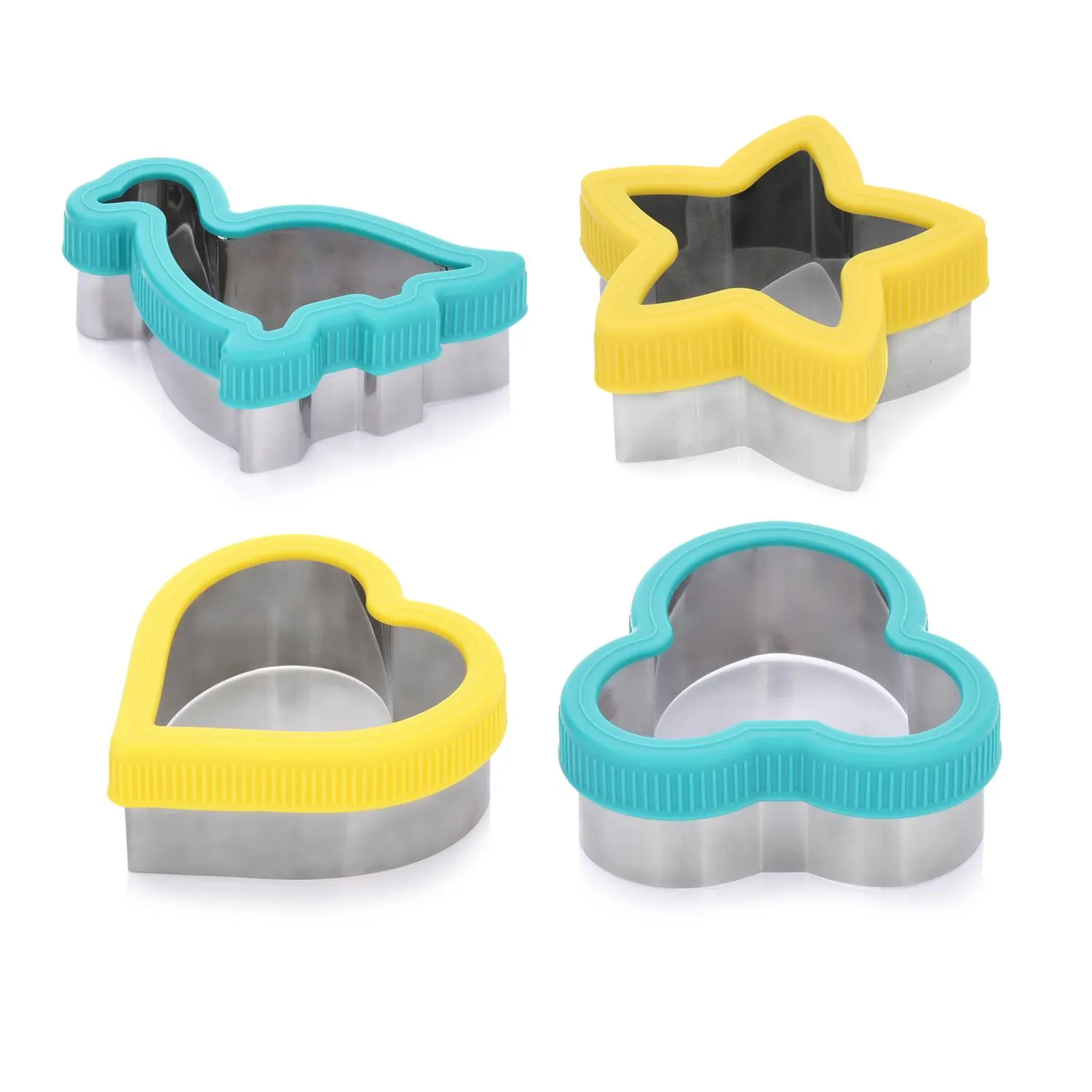 cookie cutters, star shape, heart shape, niebieski pierścień, żółty pierścień