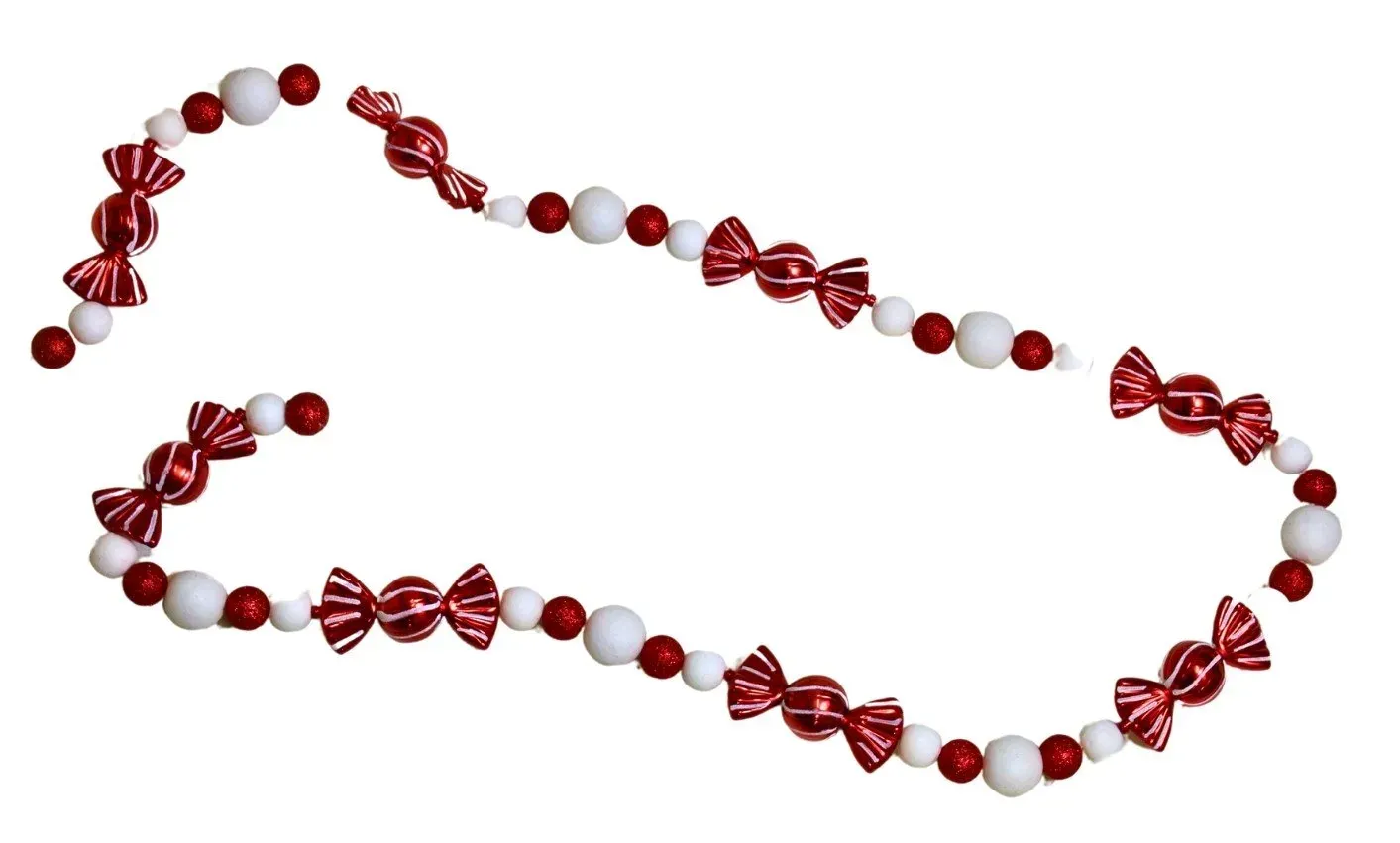 Girlanda świąteczna 200 cm biało-czerwona