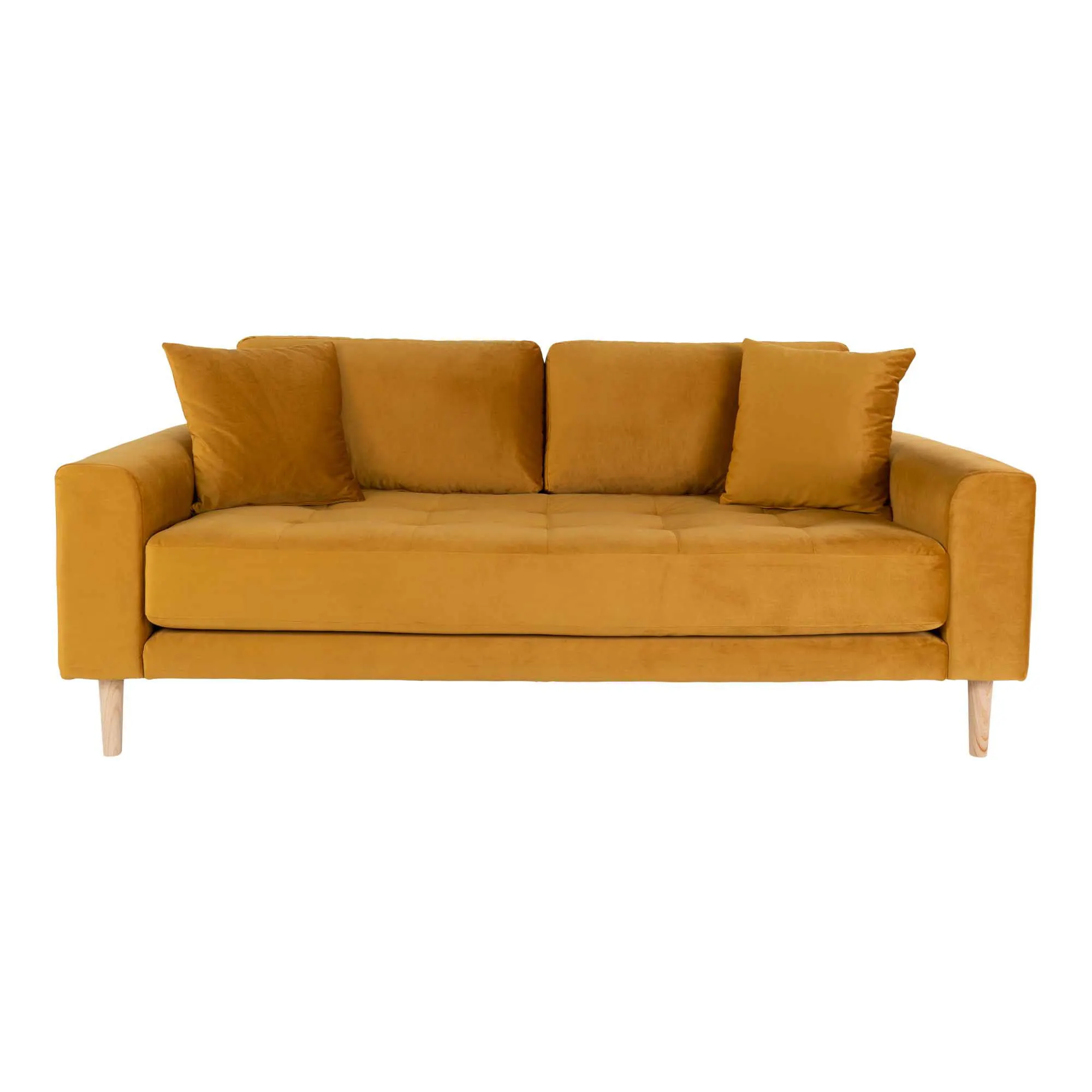 Sofa wypoczynkowa LIDO 2,5-osobowa 180 cm - musztardowy, naturalny - 1301434