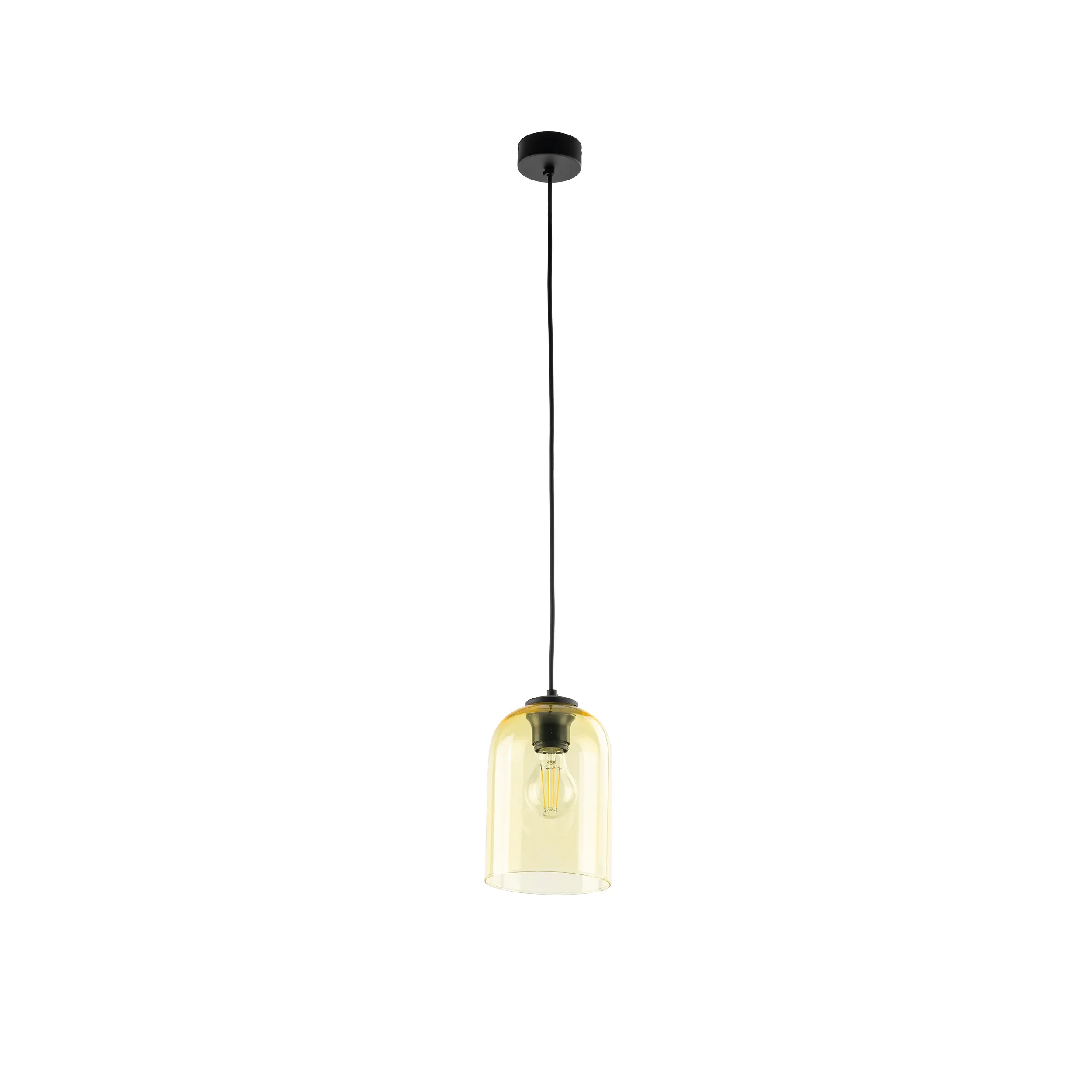 Lampa wisząca MOLLY czarna z żółtym kloszem 160x14cm