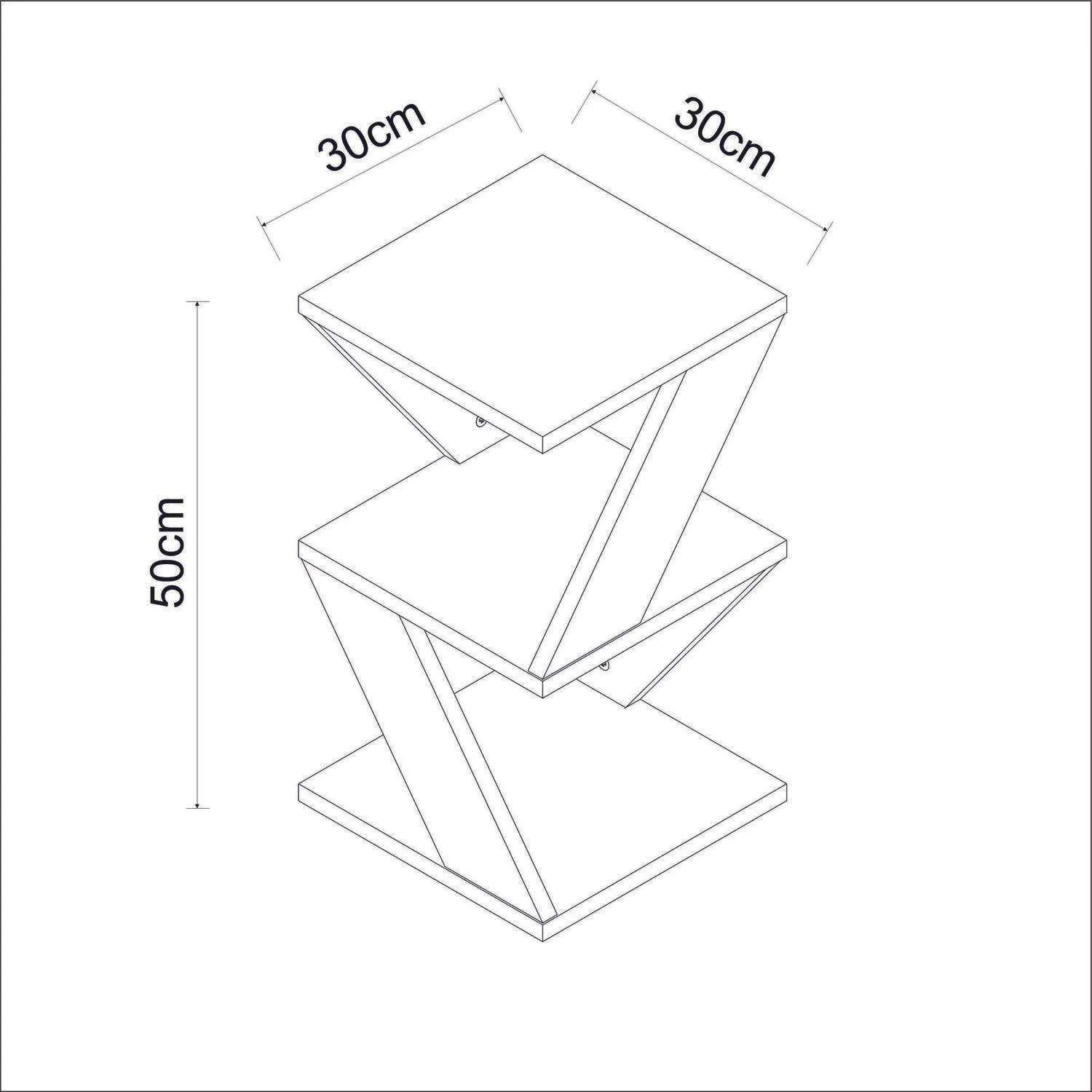 Stolik boczny wielofunkcyjny ALBENI 30x30 antracytowy - ASI_382NRC1206