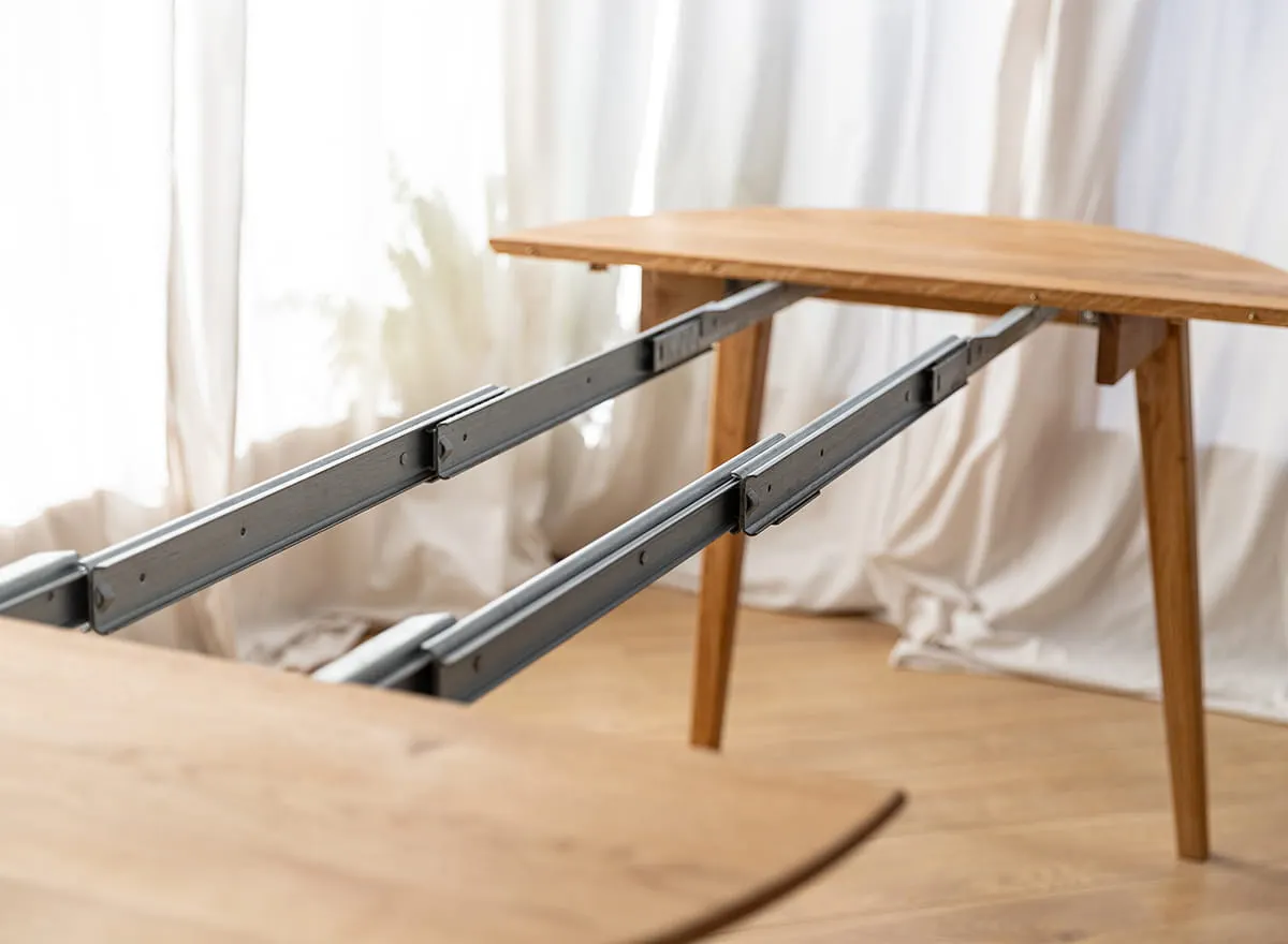 Stół dębowy okrągły ORBETELLO rozkładany 90x90(140-190) - dąb olejowany - KULSR90_2X50