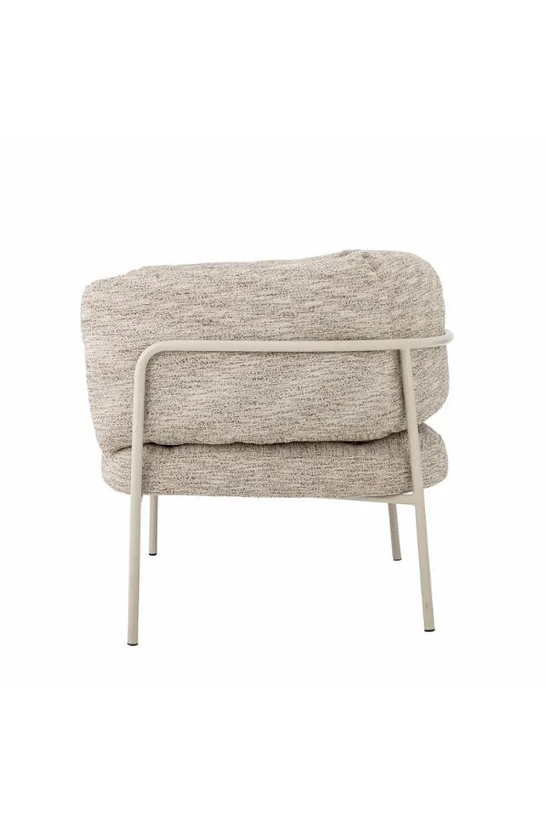 image fotel, sofa, konstrukcja metalowa, drewniana rama, tkanina beżowa