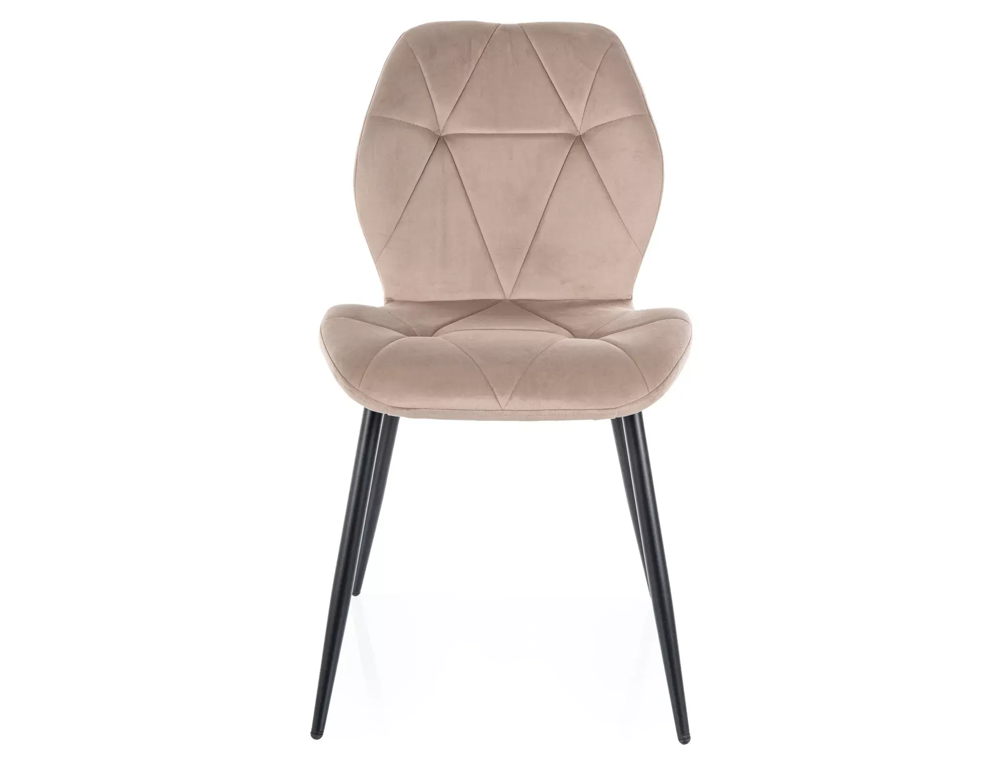 Krzesło tapicerowane RICK VELVET pikowane ciemnobeżowe/czarne nogi - RICKVCCB
