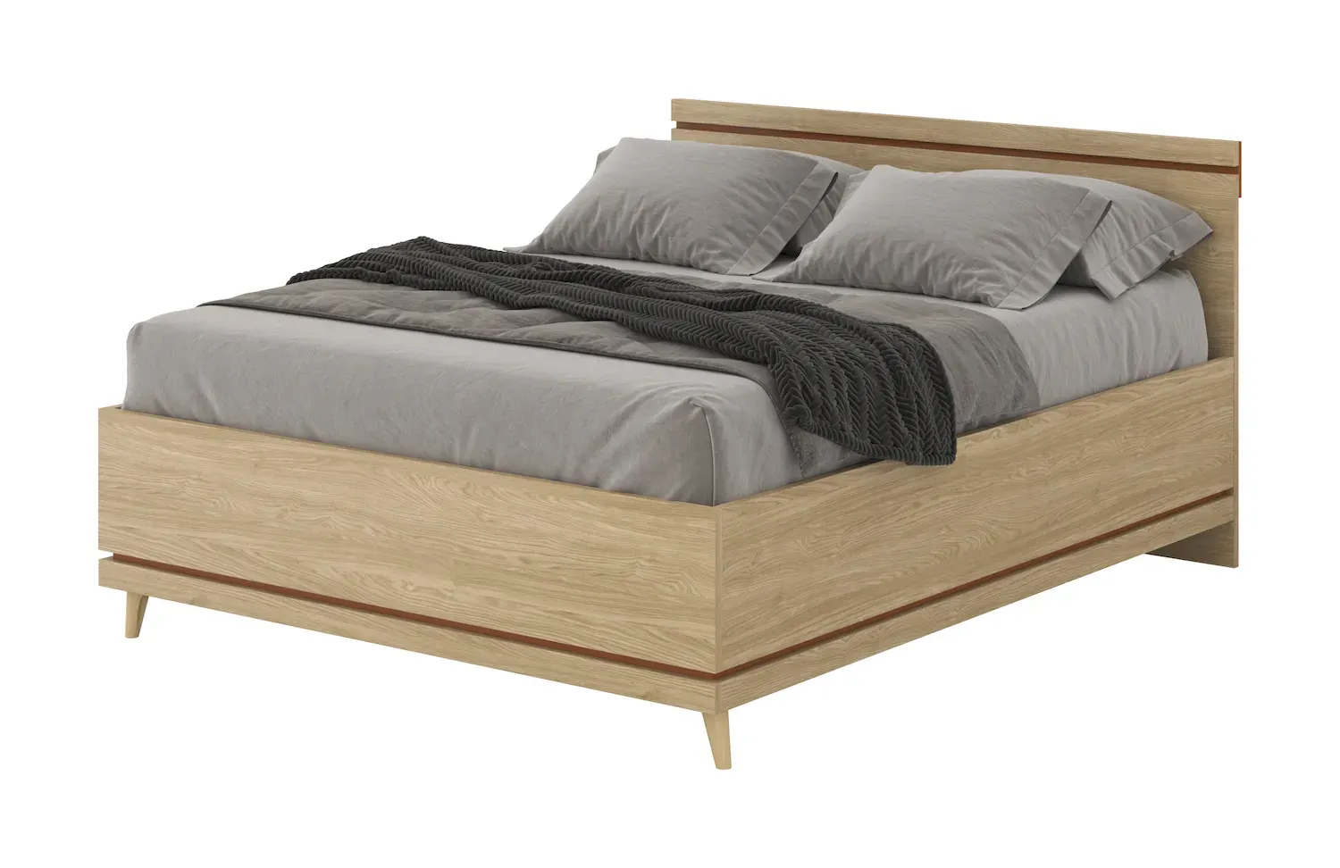 Łóżko z zagłówkiem SCANDI 31 160cm dąb ceglany - 24D5OH31