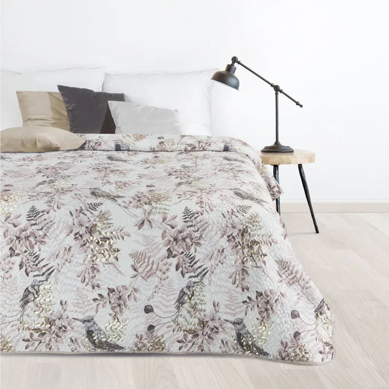 Narzuta ze złotym akcentem D91 POLY 220 X 240 CM Biały, Różowy, Złoty — zdjęcie 4