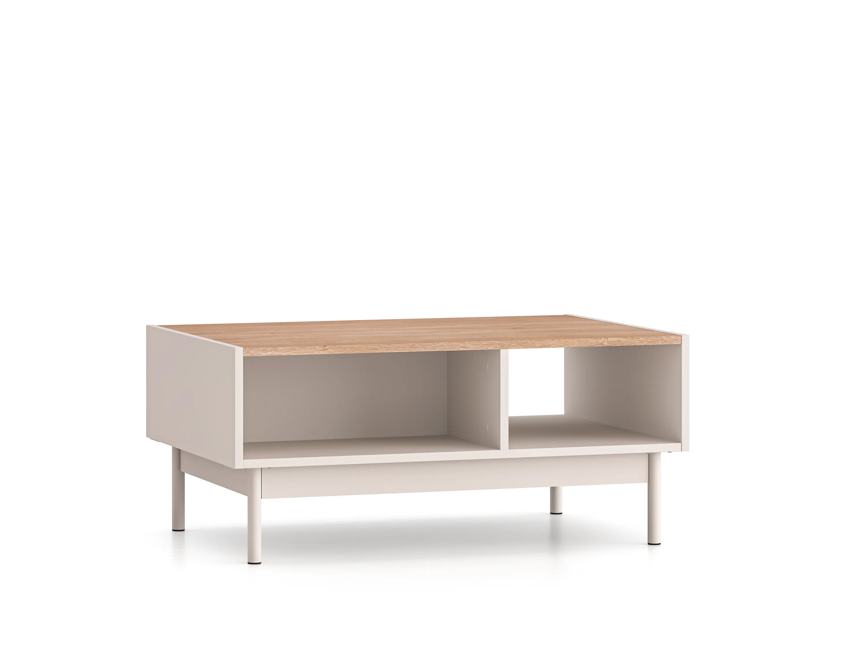 Stolik kawowy z półką DUNEA 60x90 kaszmir - dąb cremona Meble, Tabela, Kredens, Sklejka, Stolik kawowy