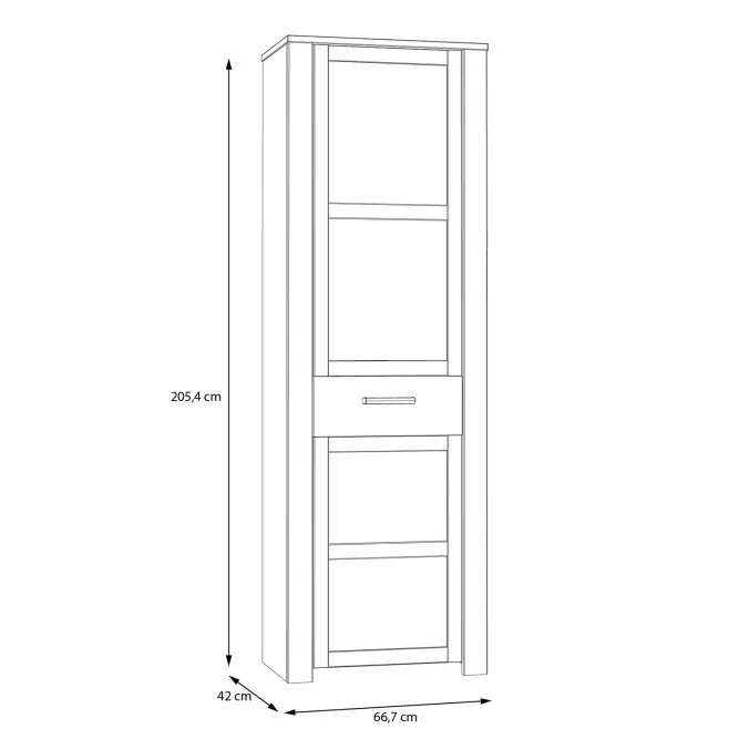 Szafa 1-drzwiowa CHISBURY ubraniowa CHISBURY - dąb riviera, modrzew jasny sibu - BHLS711-M482
