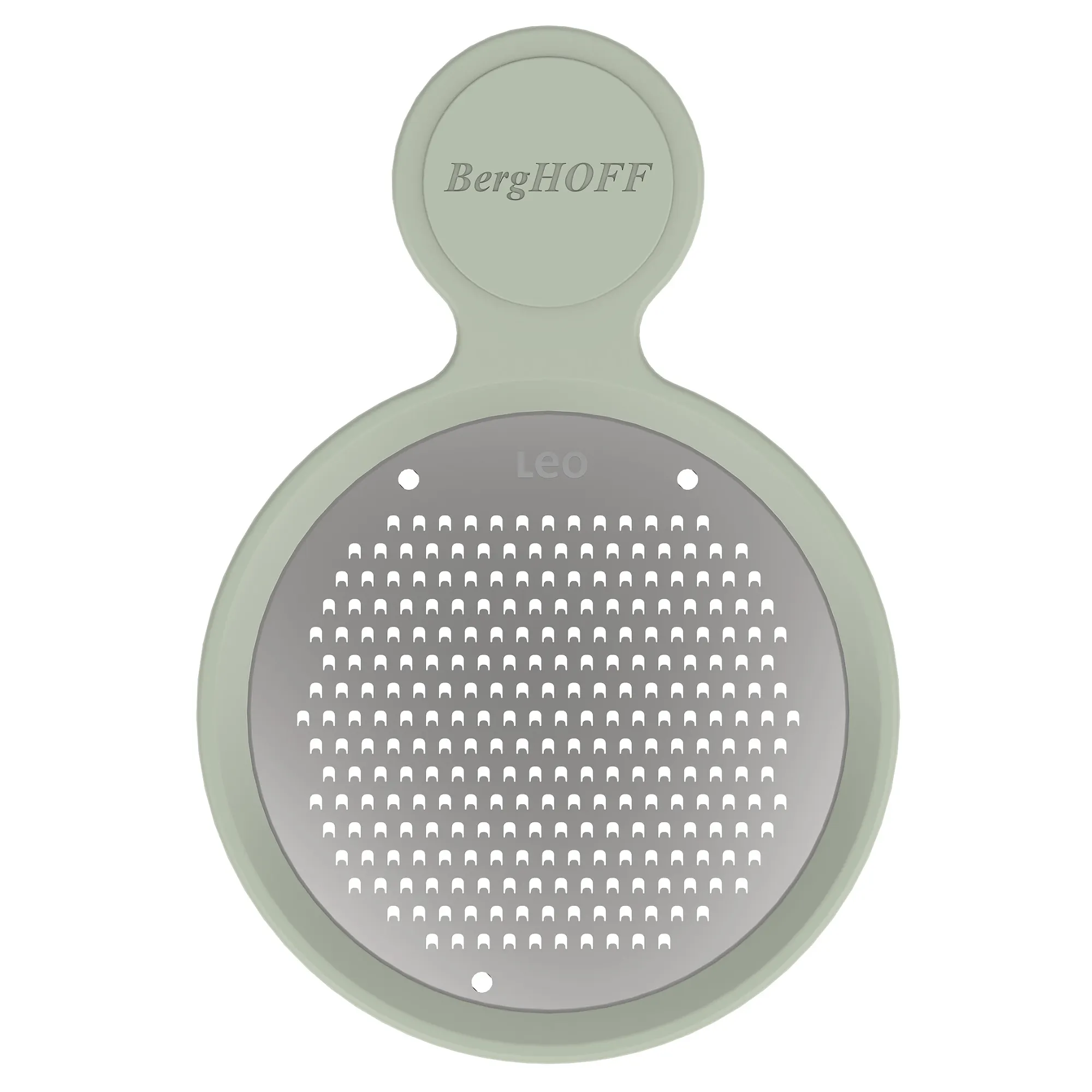 BERGHOFF OKRĄGŁA DROBNA TARKA ŁOPATKOWA LEO tarka, tłuczeń, grater plate, stal nierdzewna, miętowy
