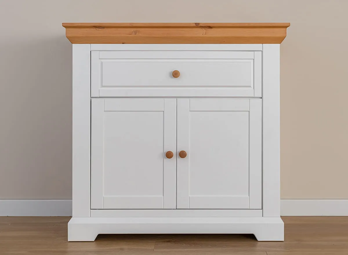 Komoda na buty MARONE ELITE 2-drzwiowa z szufladą - biał, złocisty - PLMEL25