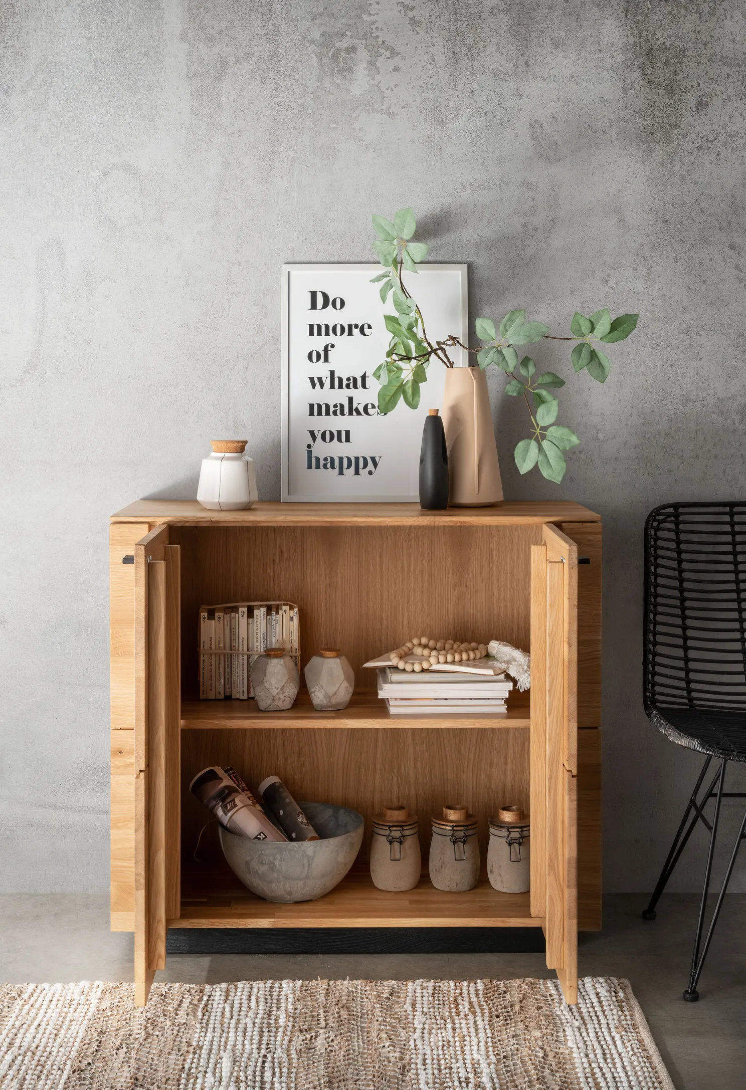 Komoda dębowa PRESENT 2-drzwiowa 99x86 - GK_103623050202