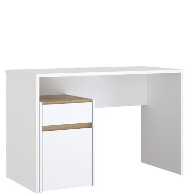 Biurko MODULTRICK z szafką i szufladą - dąb artisan, biały