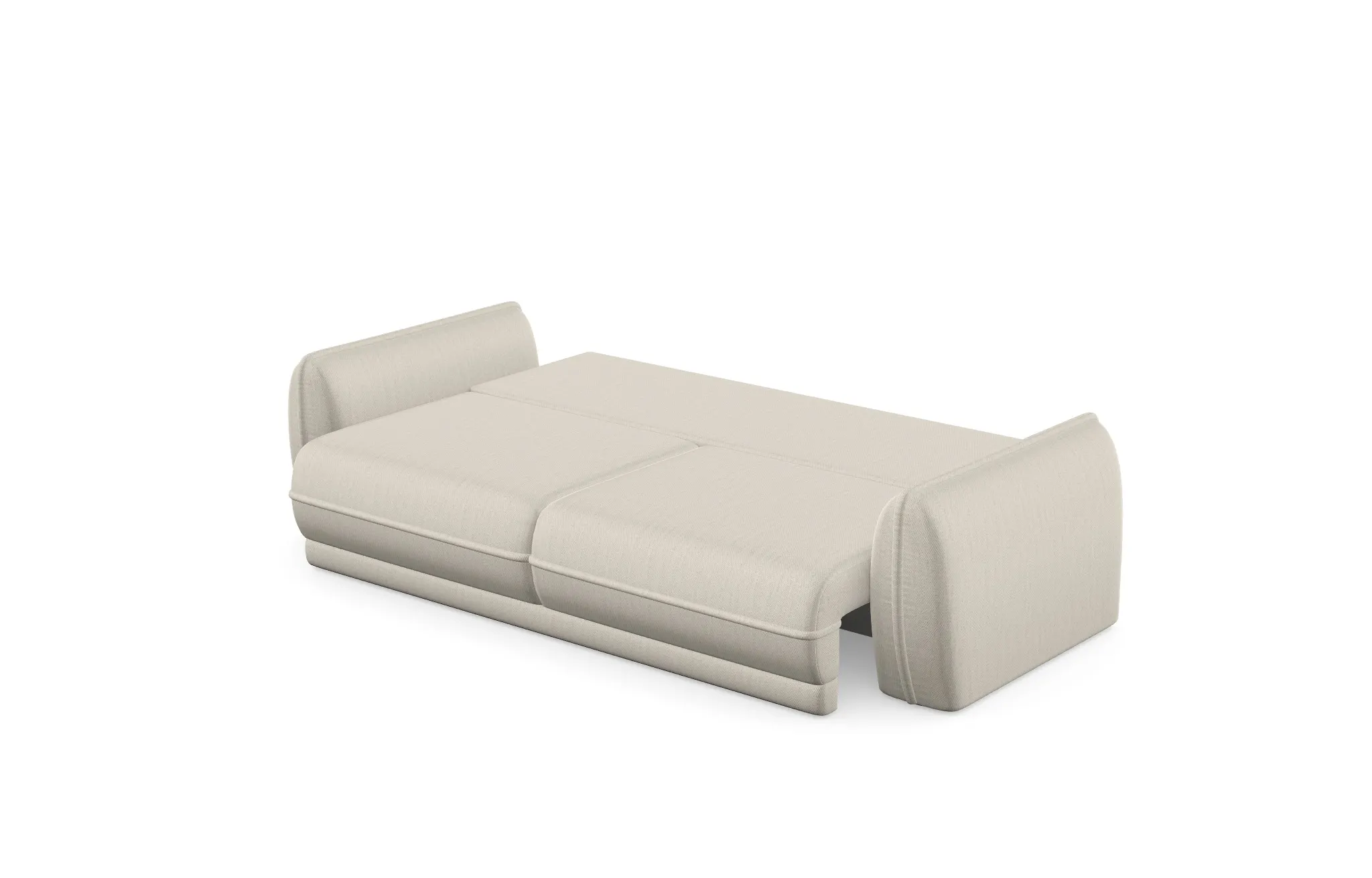 Sofa rozkładana MOJAVE z poduszkami - tkanina Modesto 492 - jasny beż