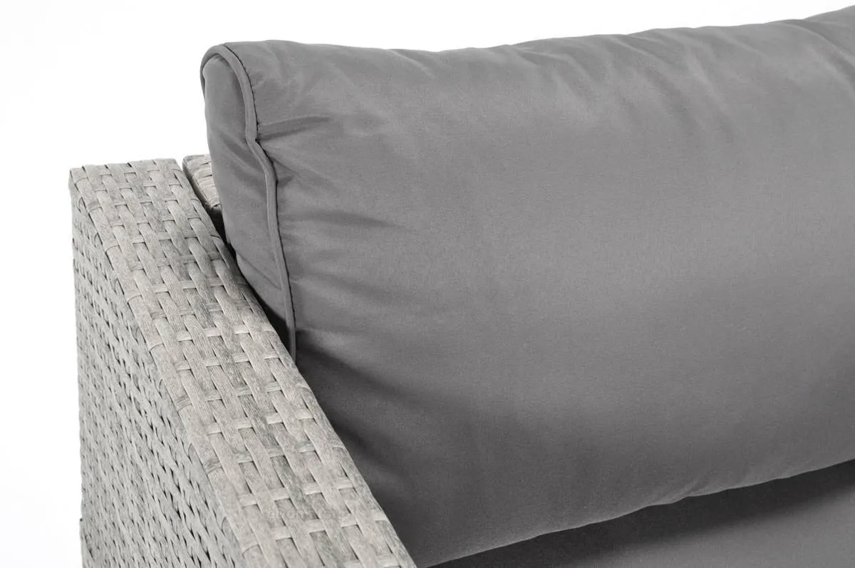 Fotel ogrodowy z poduszkami MALAGA technorattan szary - FE5906948118188