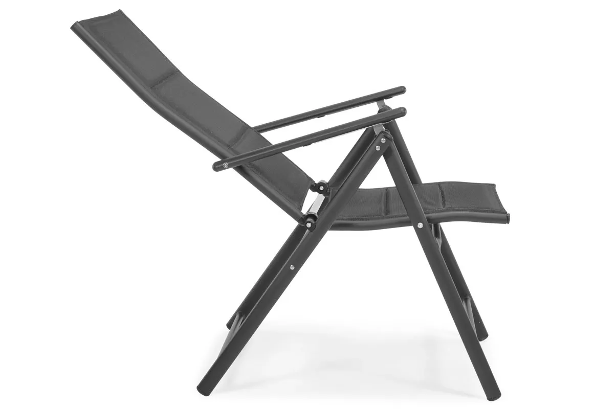 Krzesło ogrodowe składane MODENA aluminiowe czarne - FE5906948127692